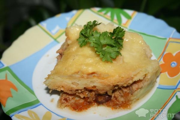 Рецепт: Запеканка из картофеля и куриного филе - с корнем сельдерея