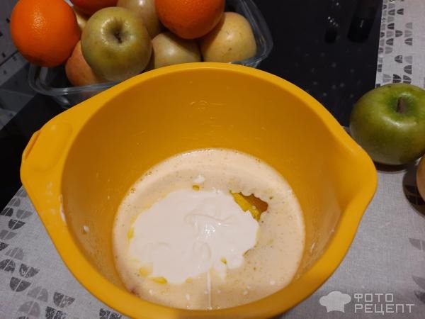Рецепт: Пирог яблочный быстрый - С творогом.