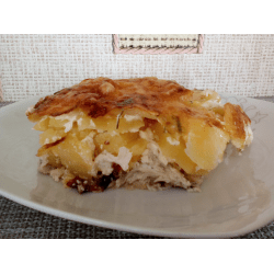 Рецепт: Запеканка из картофеля и куриного филе - с корнем сельдерея