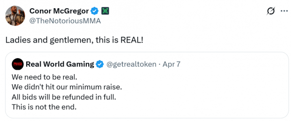Бывший чемпион UFC Конор МакГрегор рекламирует ирландский биткоин резерв в президентской заявке