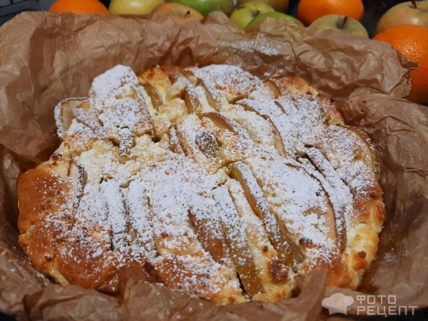Рецепт: Пирог яблочный быстрый - С творогом.