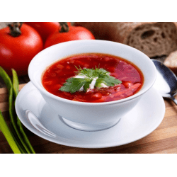 Рецепт: Красный суп - С краснокочанной капустой и заготовкой из свеклы