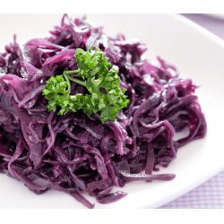 Рецепт: Салат из краснокочанной капусты - с крабовыми палочками и овощами
