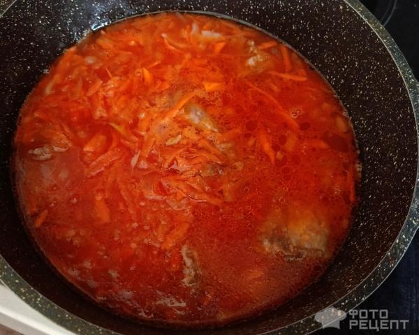 Рецепт: Минтай, тушеный в томатном соусе - с морковкой и луком