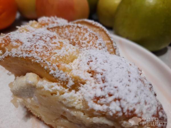 Рецепт: Пирог яблочный быстрый - С творогом.