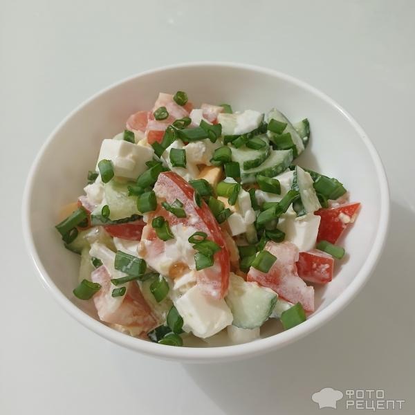 Рецепт: Овощной салат с сыром Фетакса - И с яйцом. А что ещё делать с пасхальными яйцами?))) Рецепт: Овощной салат с сыром Фетакса - И с яйцом. А что ещё делать с пасхальными яйцами?)))