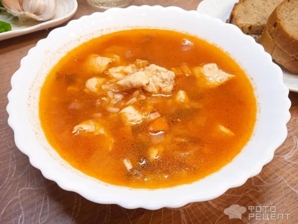 Рецепт: Куриный суп с рисом - и томатами и без картофеля