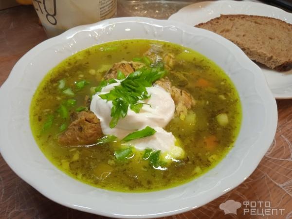 Рецепт: Суп со щавелем - и тушенкой