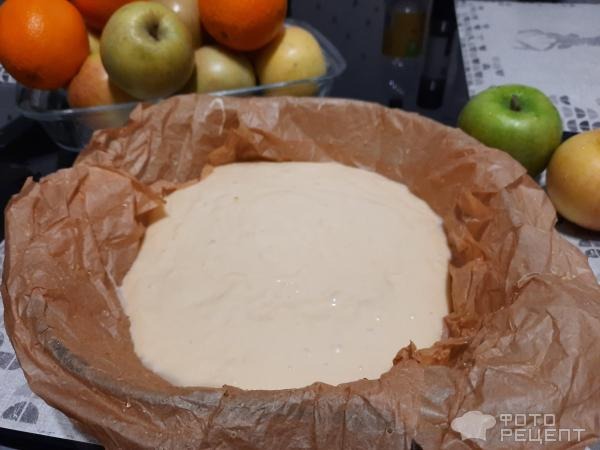 Рецепт: Пирог яблочный быстрый - С творогом.