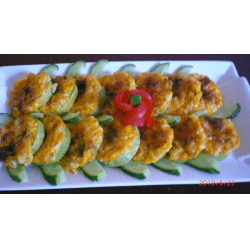 Рецепт: Запеченные кабачки с морковно-сырной начинкой-просто и вкусно! - С копчёным салом Рецепт: Запеченные кабачки с морковно-сырной начинкой-просто и вкусно! - С копчёным салом