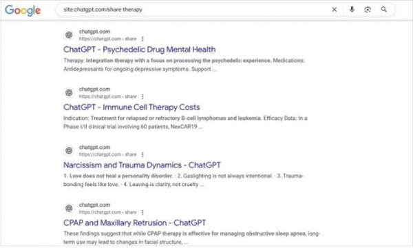 Приватные диалоги с ChatGPT попали в поиск Google. Пользователи сами в этом виноваты