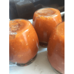 Рецепт: Кабачковая "аджика" - С болгарским перцем и чесноком: вкусная и пикантная, сразу и не поймешь что из кабачков